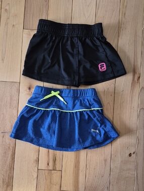 Girls Size 2 Fila Black Skorts and Puma Skirt